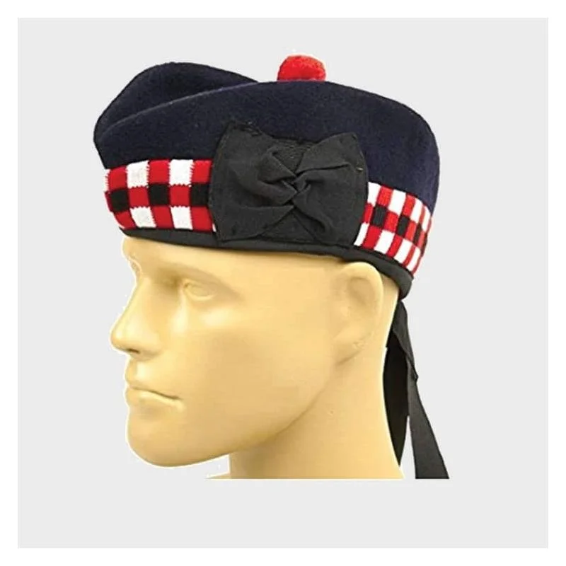 Black Glengarry Red White Diced