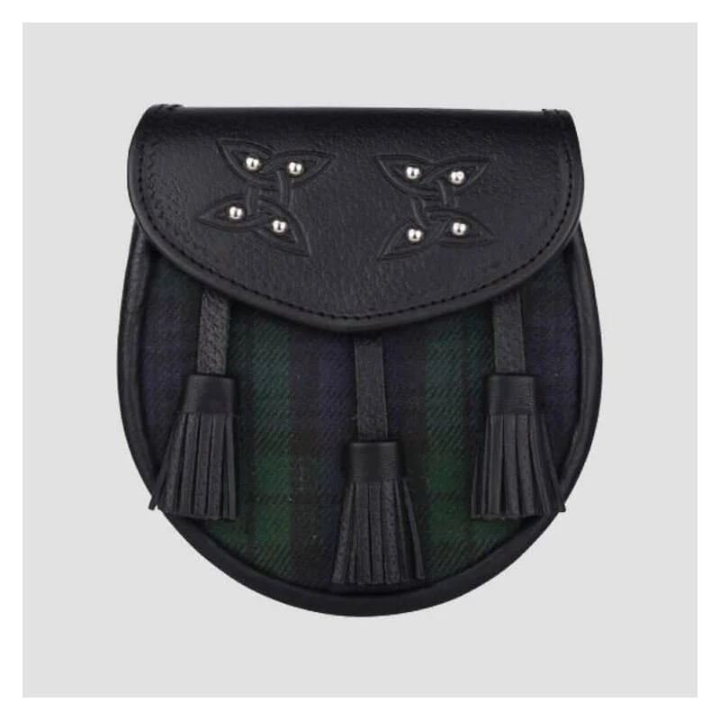 Black Watch Tartan Leather Sporran