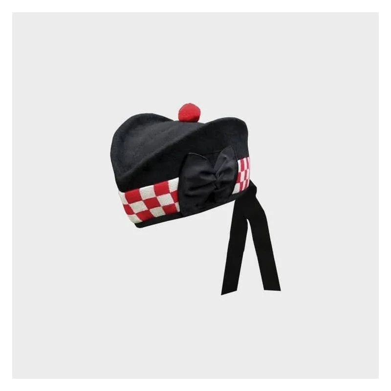 Red White Pure Wool Glengarry Hat