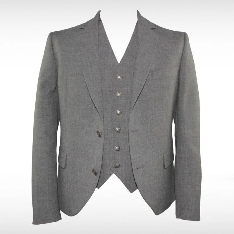 Elegant Grey Argyll Waistcoat Set for Men