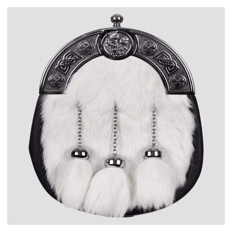 Luxury White Rabbit Fur Sporran