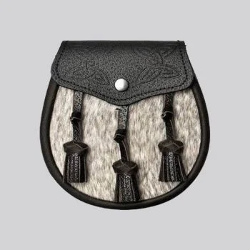 Natural Calfskin Dark Brown Celtic Embossed Sporran