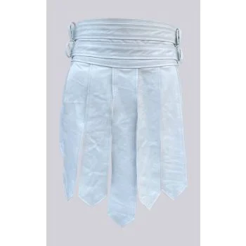 White Warrior Leather Kilt