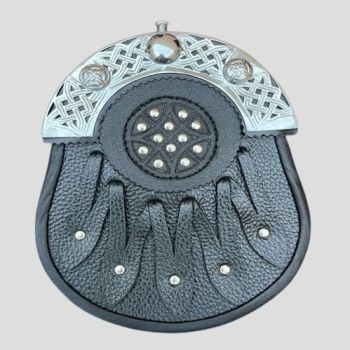 Black Leather Silver Cantle Sporran