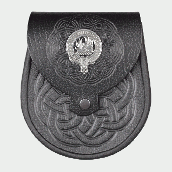 Clan Crest Celtic Embossed Leather Sporran
