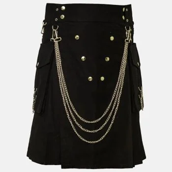 Famous Cargo Utility Kilt With Chains