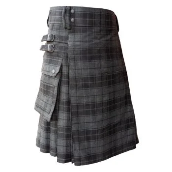 Grey Utility Tartan Kilt