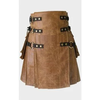 Genuine Leather Kilt For Men