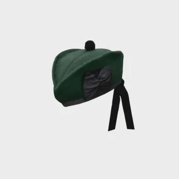 Pure Wool Plain Dark Green Glengarry Hat
