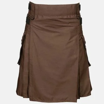 Brown Utility Kilt For Man