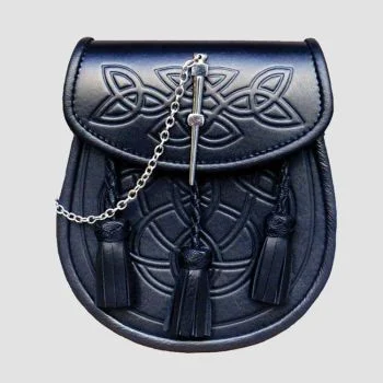 Embossed Leather Traditionanl Kilt Sporran
