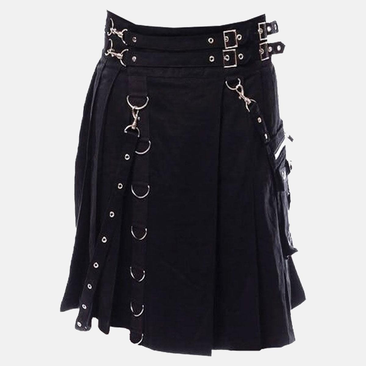 Black Punk Utility Kilt