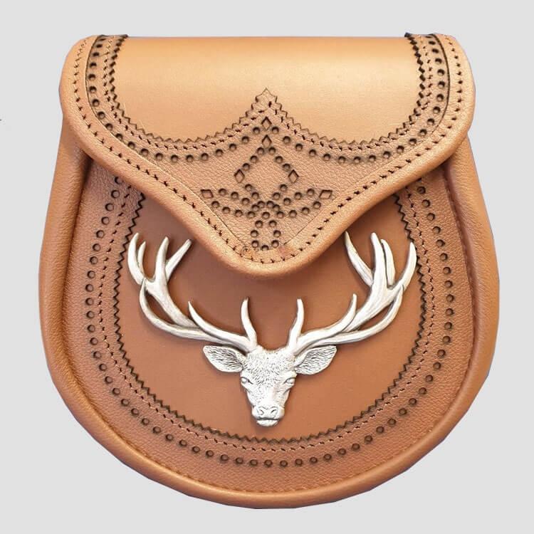 Brogued Tan Leather Sporran