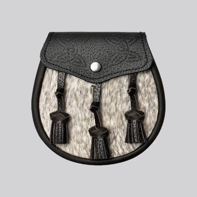 Dark Brown Celtic Embossed Leather Sporran