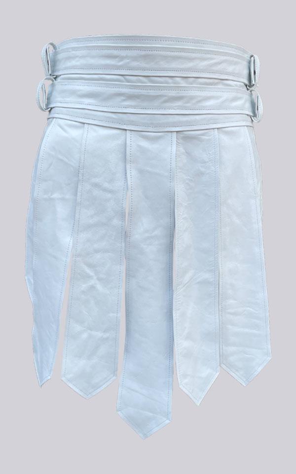 White Warrior Leather Kilt