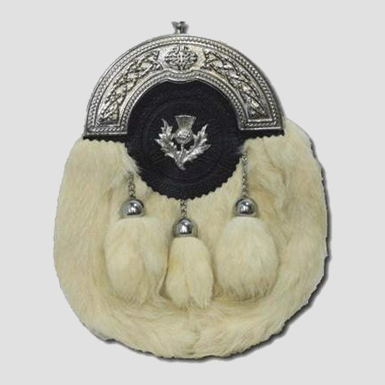 Thistle Targe White Rabbit Sporran
