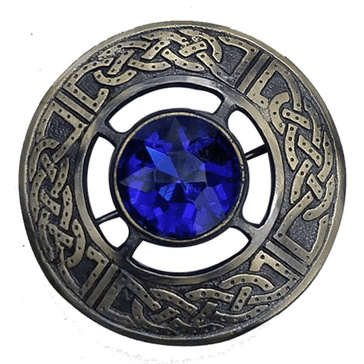 Blue Stone Kilt Fly Plaid Brooch