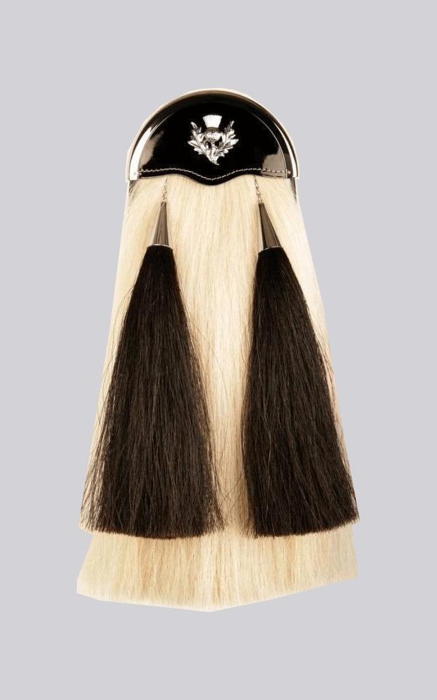 Patent Leather Horse Hair Sporran for Highland Dress