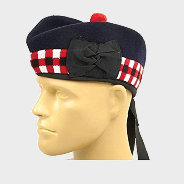 Black Glengarry Red White Diced