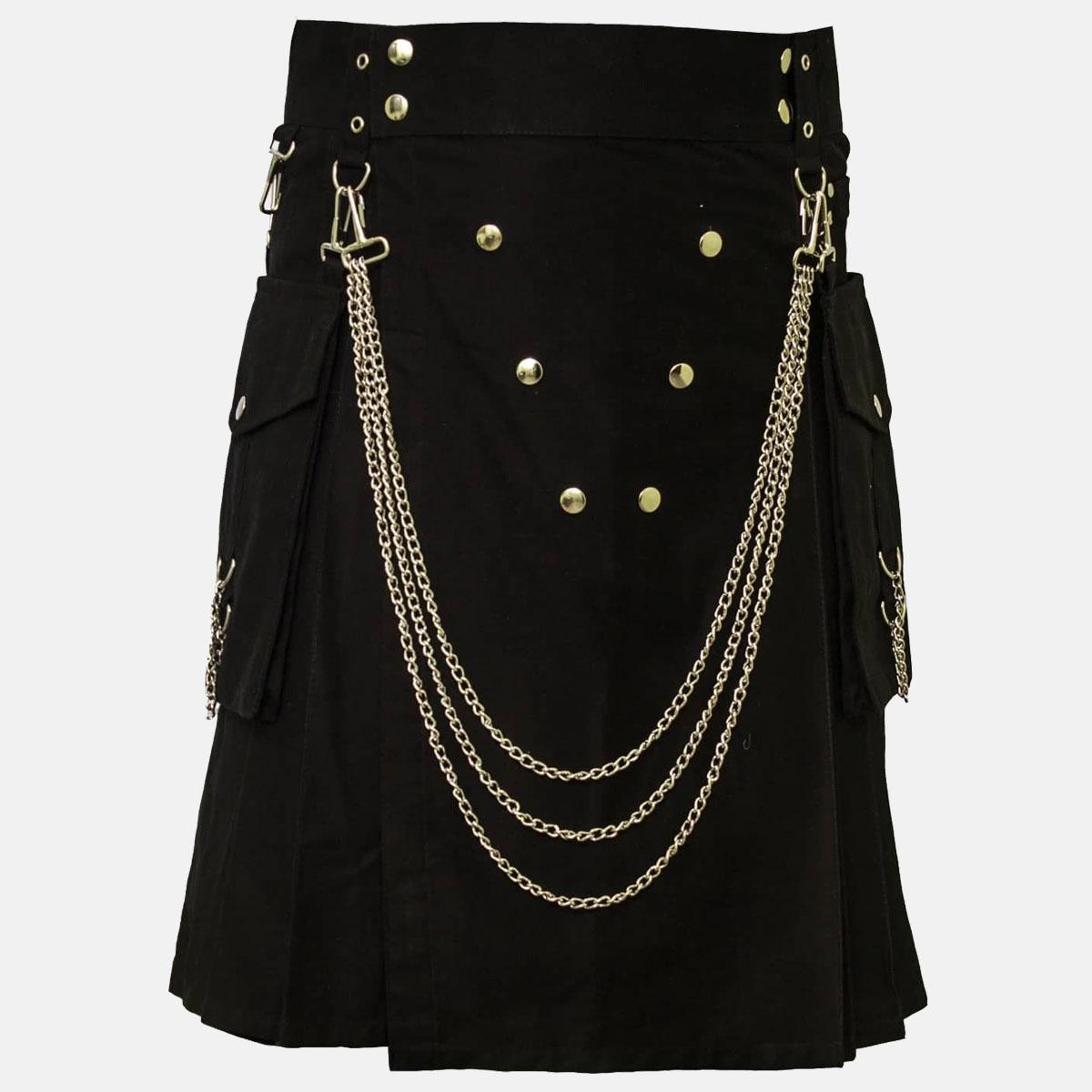 Famous Cargo Utility Kilt With Chains