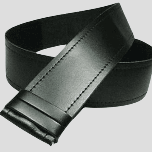 Black Plain Kilt Leather Belt