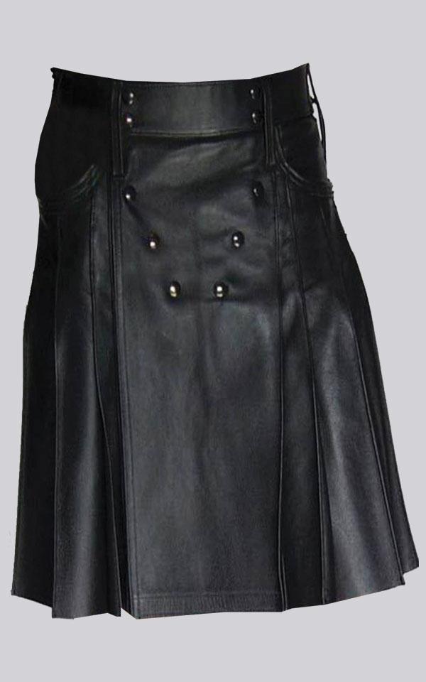 Clubwear Leather Utility Kilt
