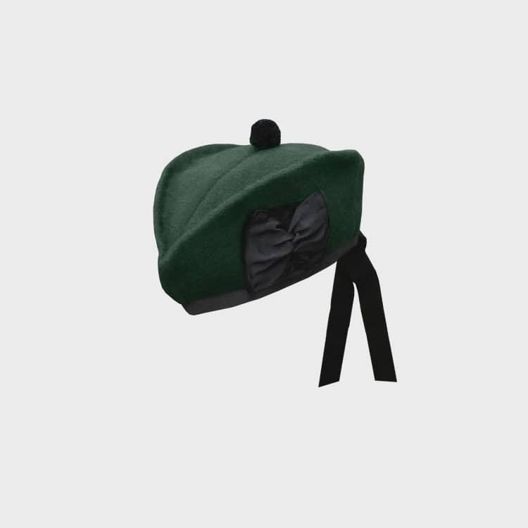 Pure Wool Plain Dark Green Glengarry Hat