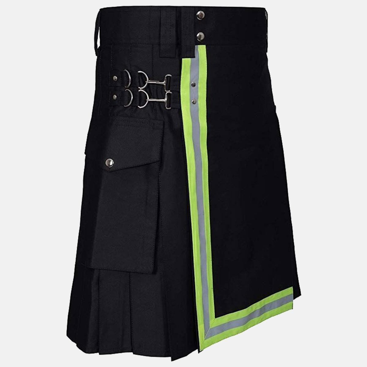 Black Firefighter Utility Kilt
