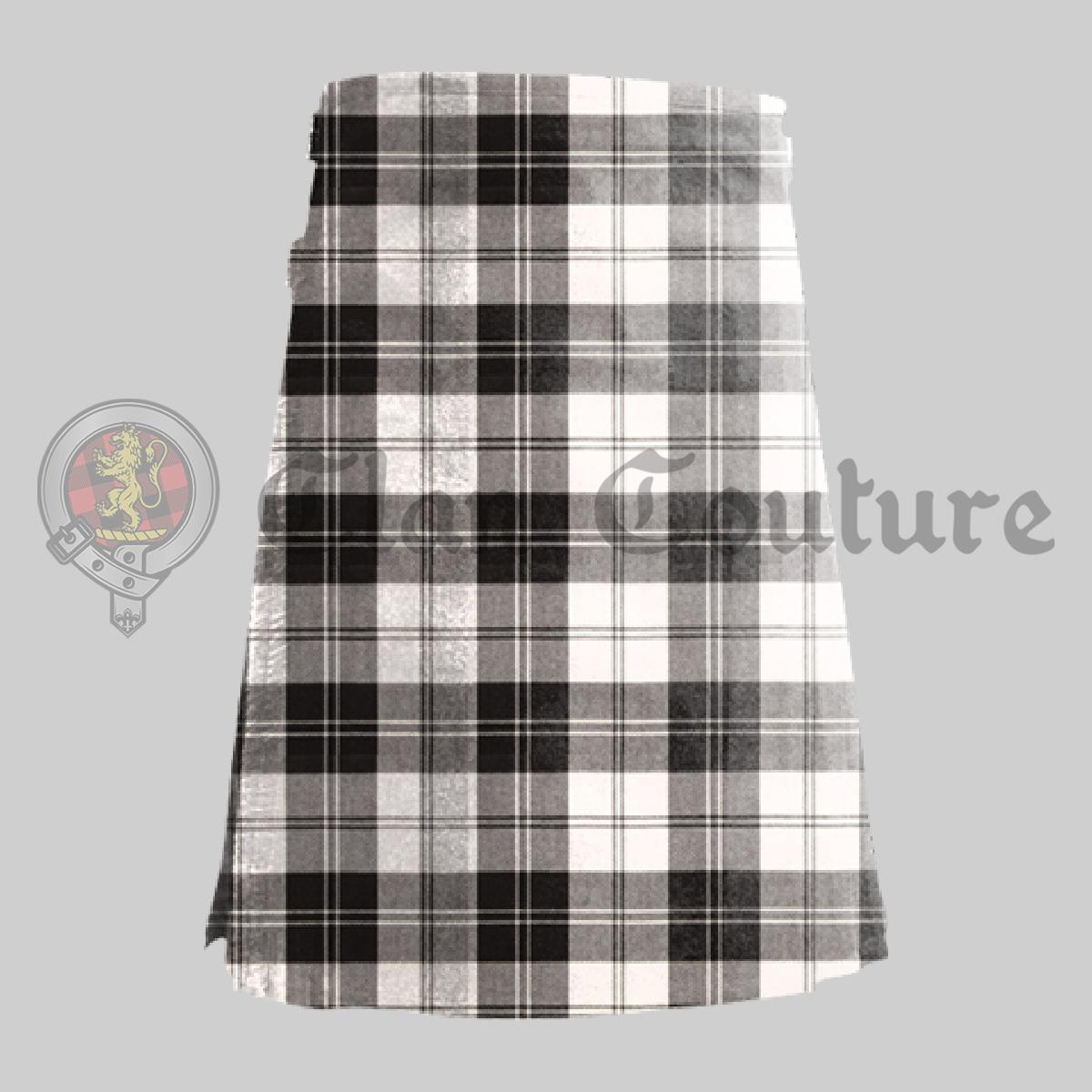 Erskine Black And White Tartan Kilt, Wedding Tartan kilt, Kilt For Men