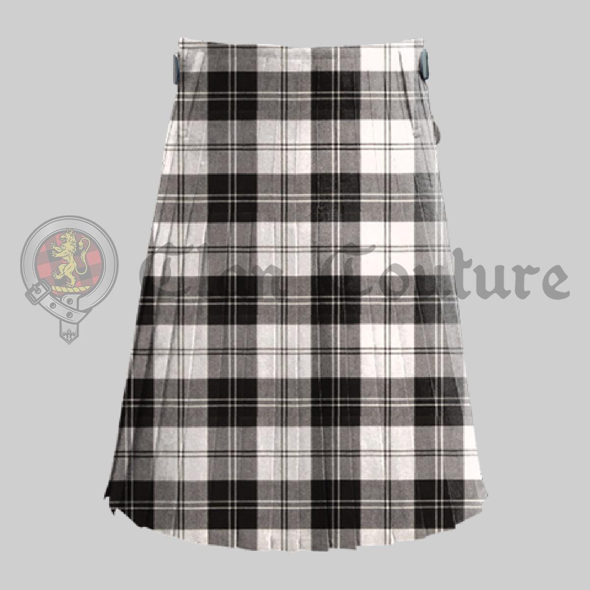 Erskine Black And White Tartan Kilt, Wedding Tartan kilt, Kilt For Men