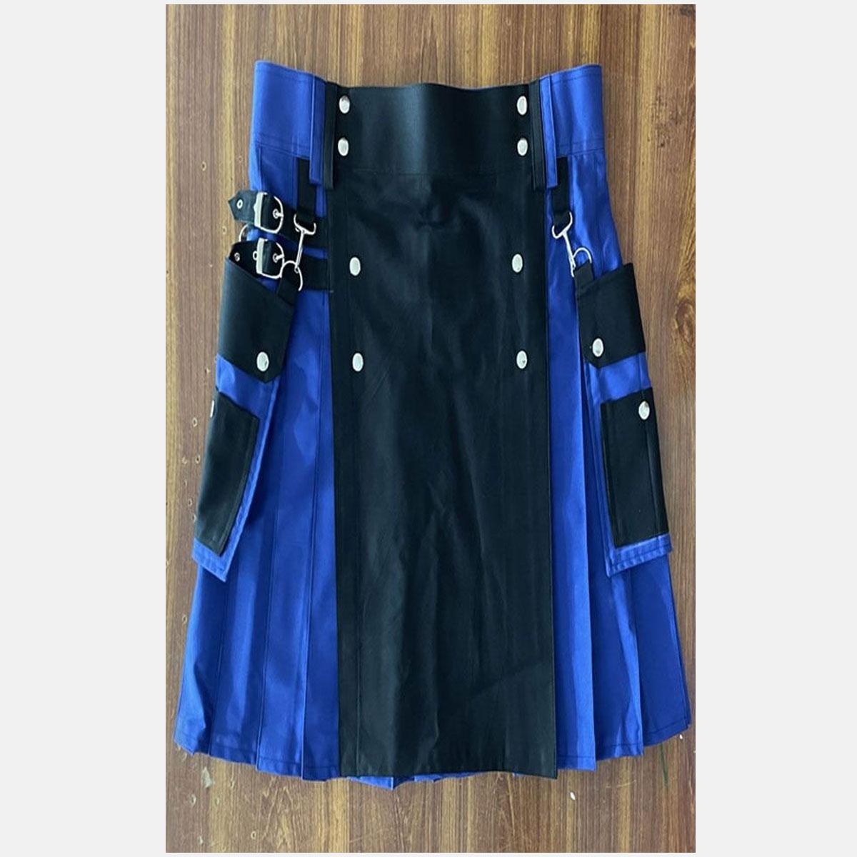 Black Blue Utility Kilt