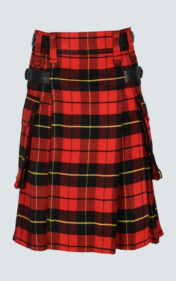 Scottish Tartan Kilt with Cargo Pockets