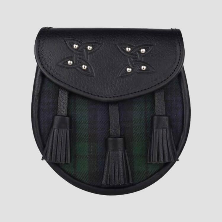 Black Watch Tartan Leather Sporran