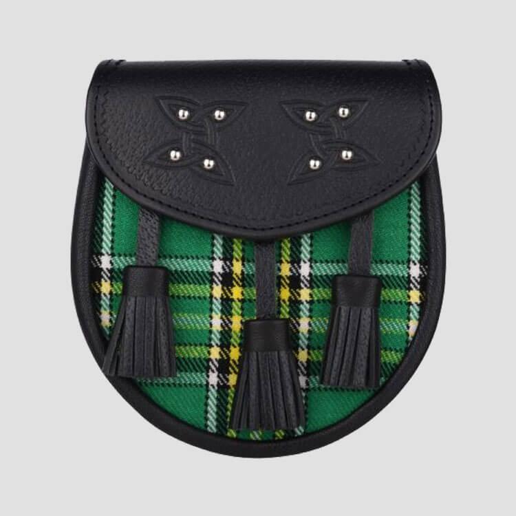 Irish Tartan Leather Sporran