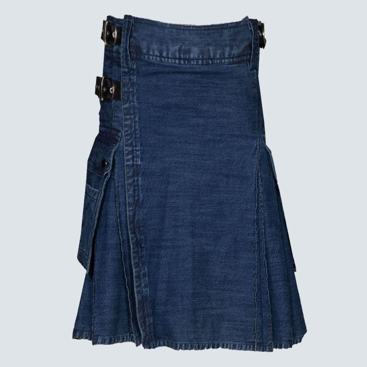 Dark Blue Denim Kilt