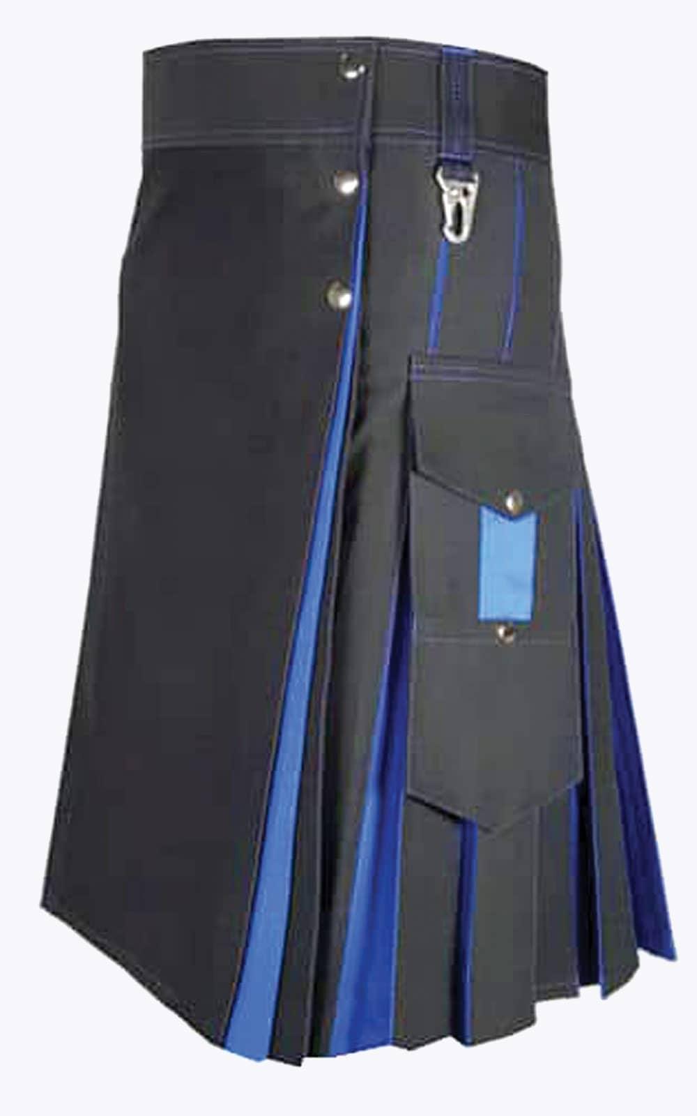 Traditional Black Blue Hybrid Kilt