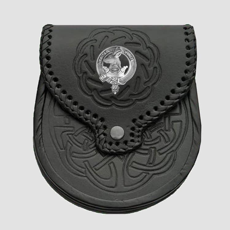 Clan Crest Leather Sporran