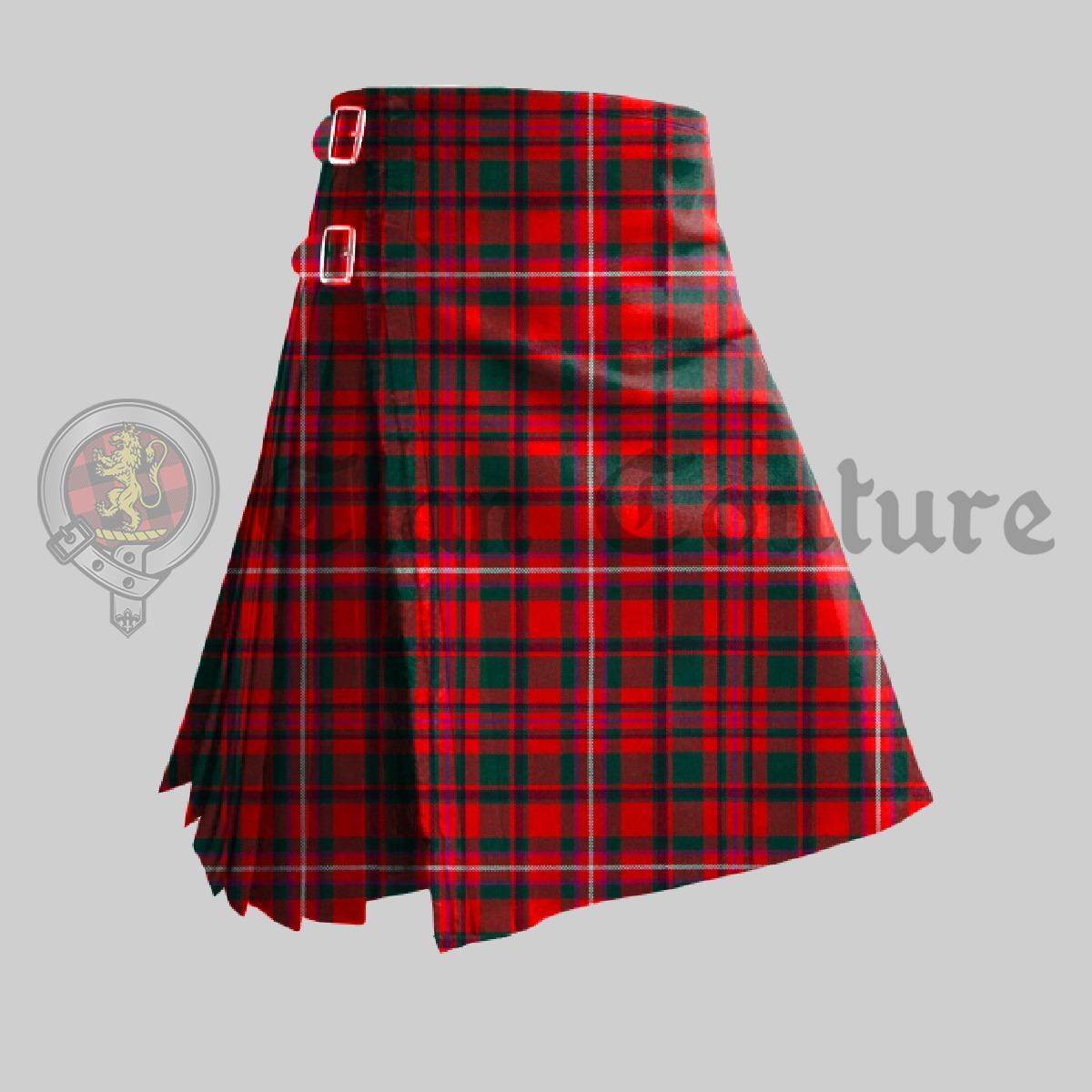 MacKinnon Red Modern Tartan Kilt, Kilt For Men , Heritage Wear