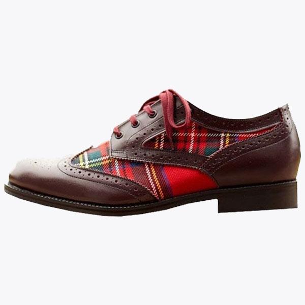 Traditional Tartan Brogue Shoes