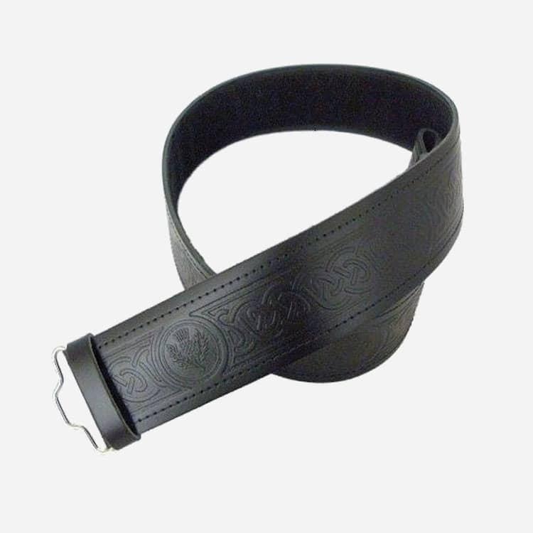 High Quality Embossed Leather Scottish Kilt Belt Buckle