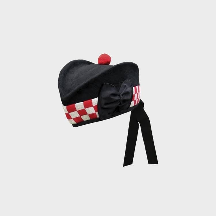 Pure Wool Diced Red White Glengarry Hat