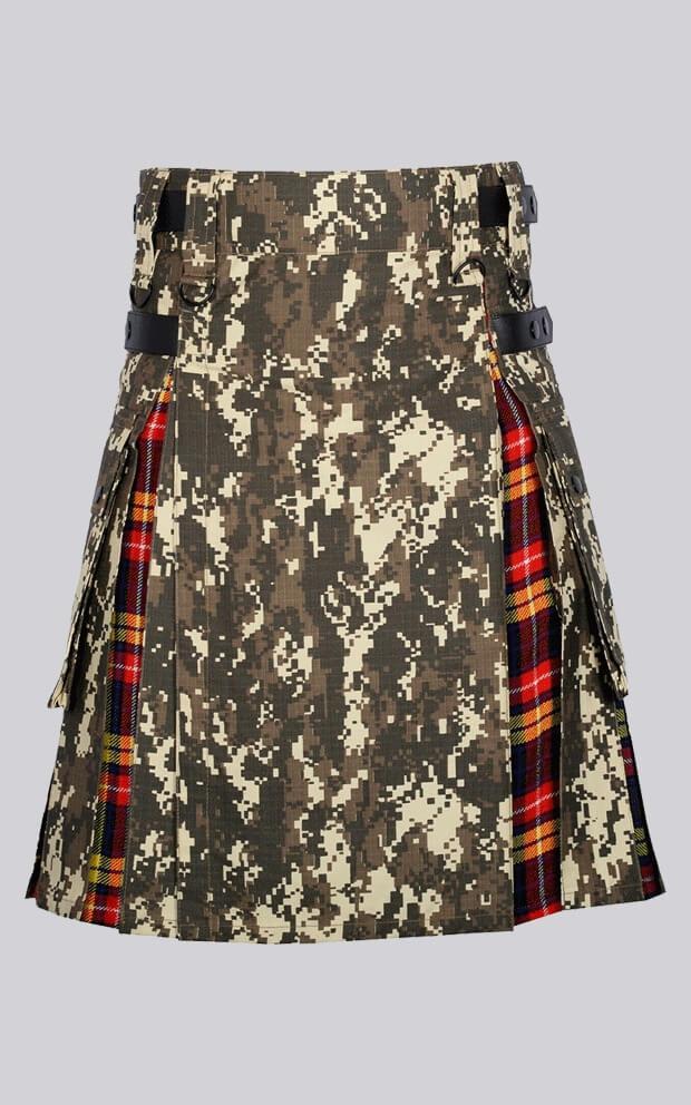 Digital Camo Hybrid Tartan Cargo Kilt