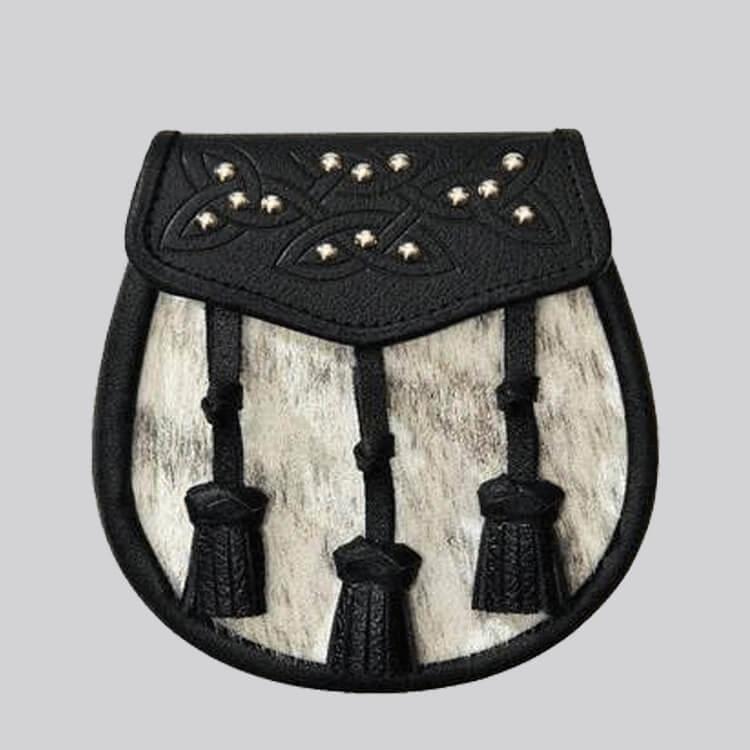 Calfskin 14 Stud Leather Tassel Sporran