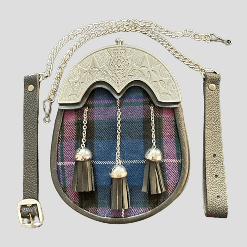 Pride Of Scotltartan Sporran With Chain