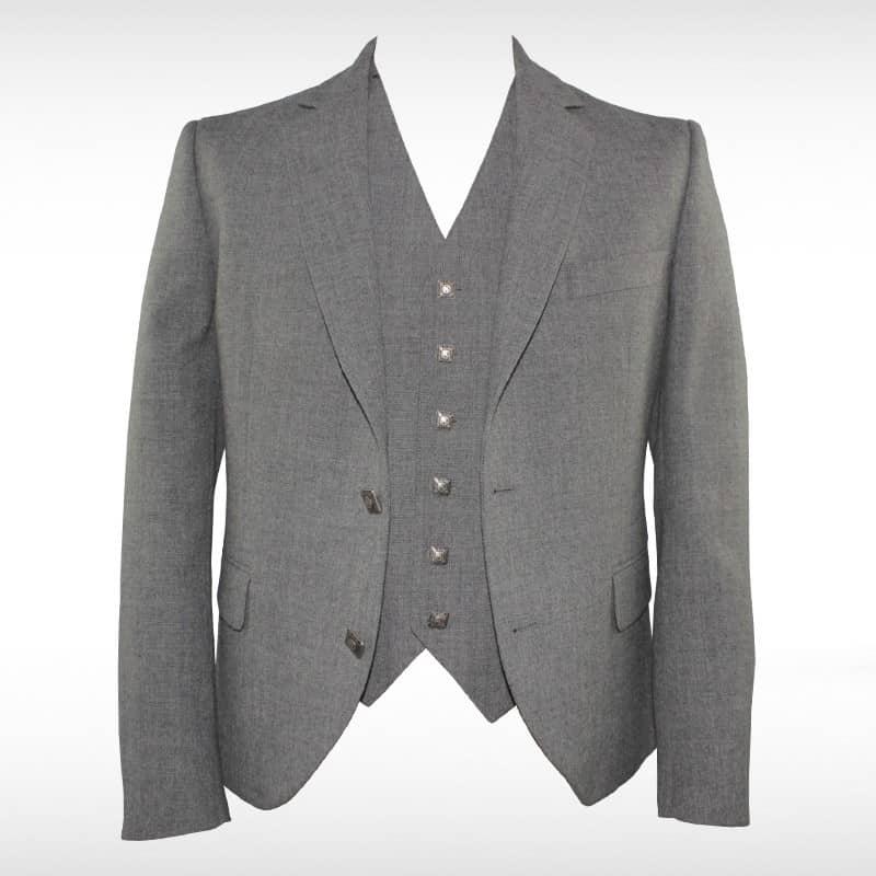 Elegant Grey Argyll Waistcoat Set for Men