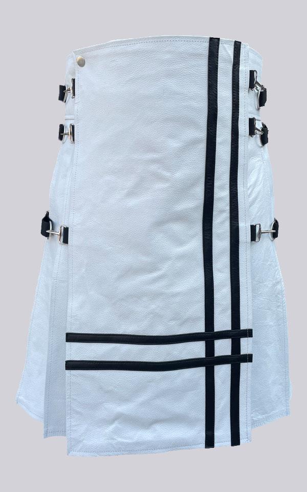 White Leather Kilt
