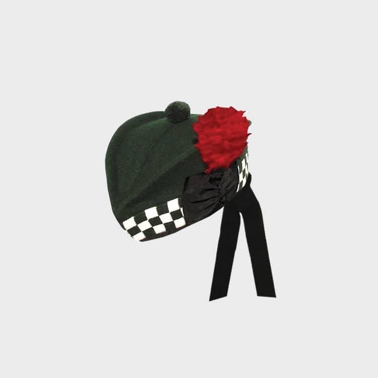 Pure Wool Dark Green Glengarry Hat