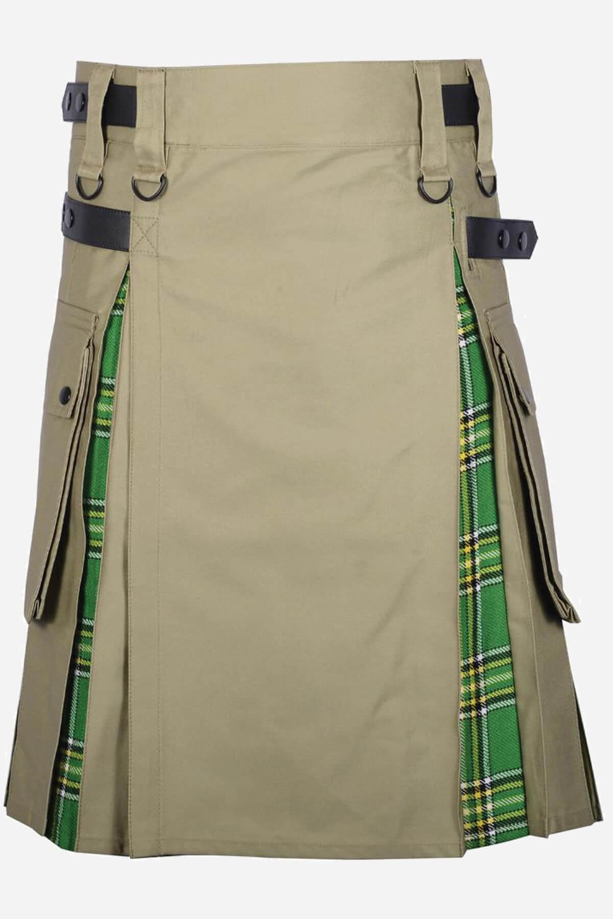 Mens Charm Khaki Hybrid Kilt