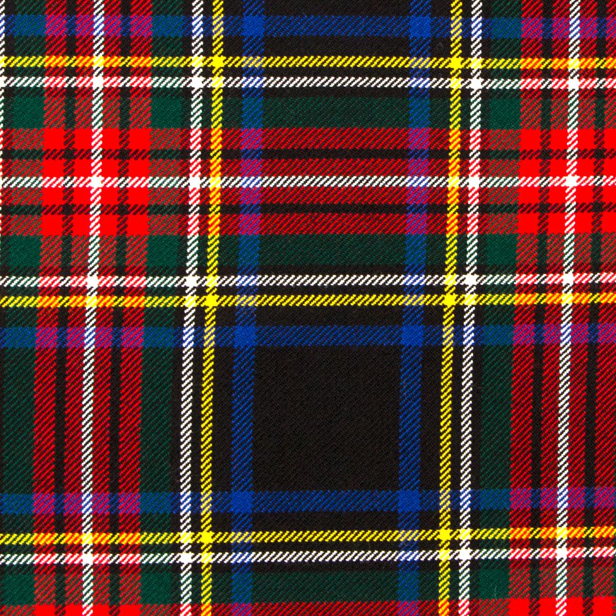 Stewart Black Modern Tartan Fabric
