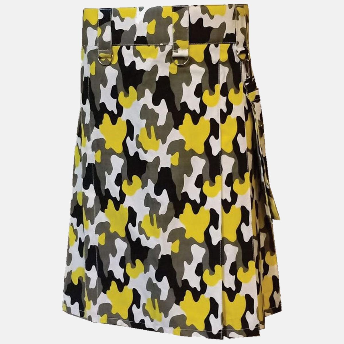 Camo Utility Kilt with Detachable Pocket